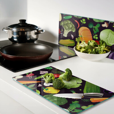 Planche à découper verre Légumes et herbes