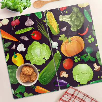 Planche à découper verre Légumes et herbes