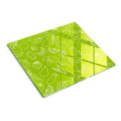 Planche à découper verre Thème des fruits et légumes