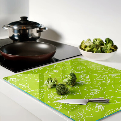 Planche à découper verre Thème des fruits et légumes