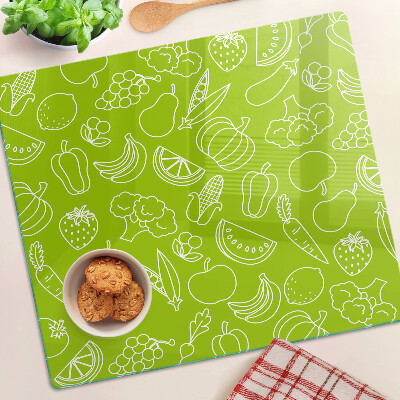 Planche à découper verre Thème des fruits et légumes