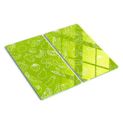 Planche à découper verre Thème des fruits et légumes