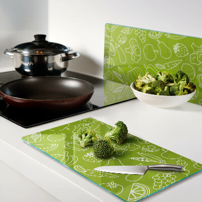 Planche à découper verre Thème des fruits et légumes