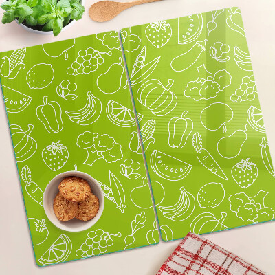 Planche à découper verre Thème des fruits et légumes