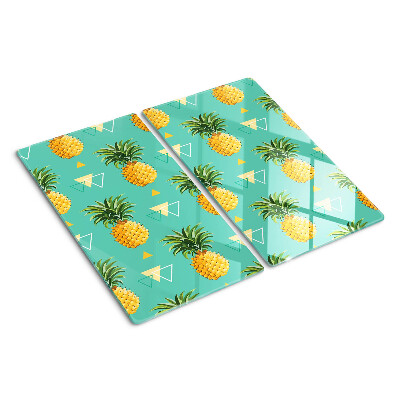 Planche à découper verre Ananas sur fond turquoise