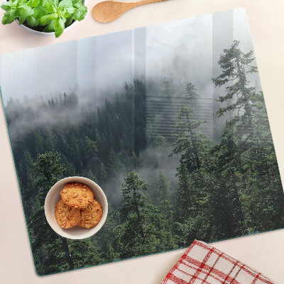 Planche à découper en verre Forêt dans les nuages