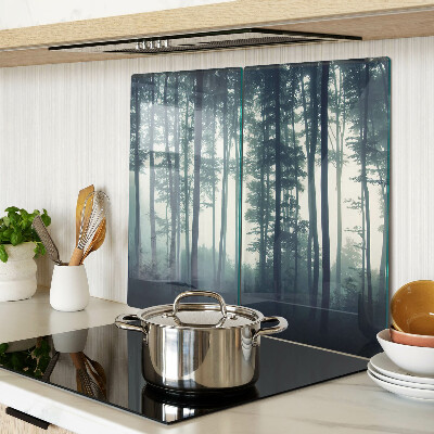 Planche à découper verre Forêt dans le brouillard