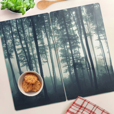 Planche à découper verre Forêt dans le brouillard