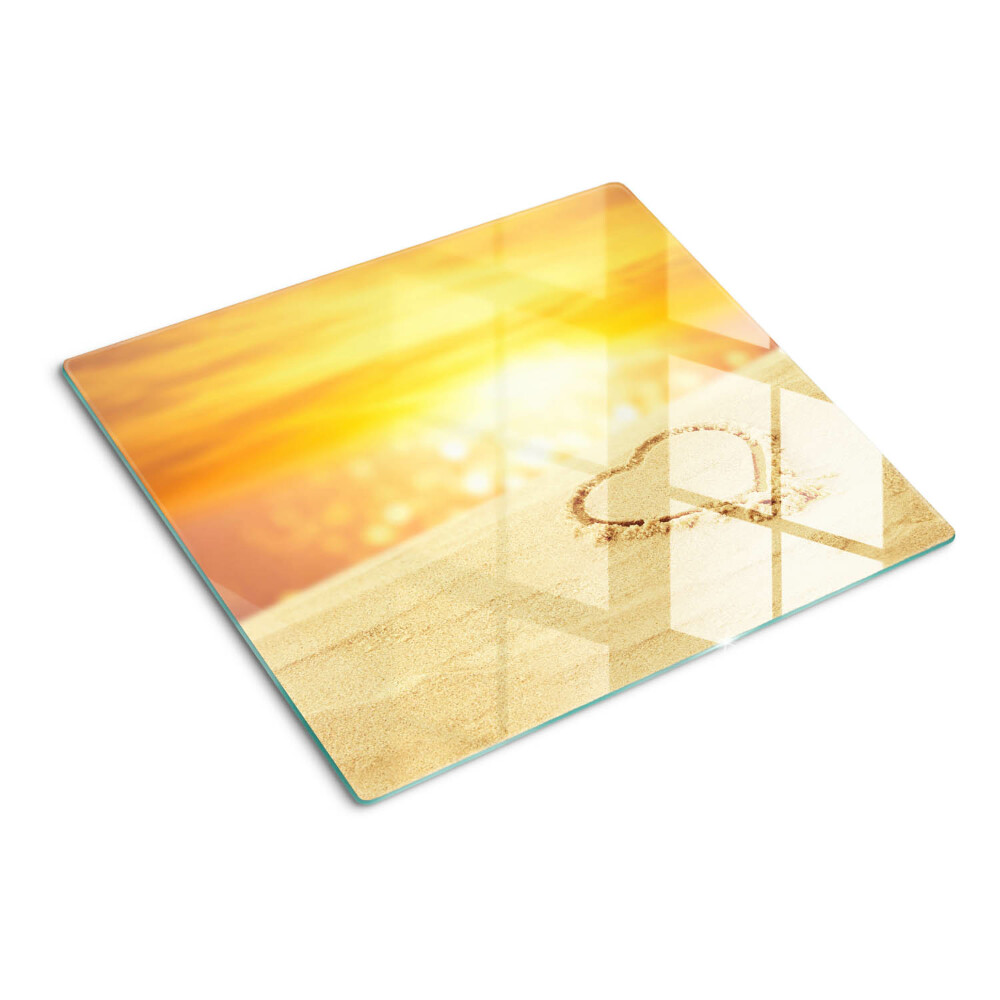 Planche à découper verre Plage avec coquillages et vagues