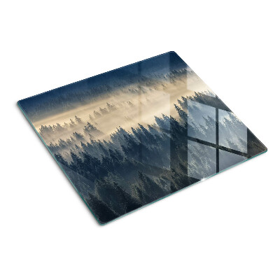 Planche à découper verre Paysage de forêt brumeuse