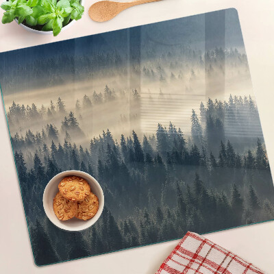 Planche à découper verre Paysage de forêt brumeuse