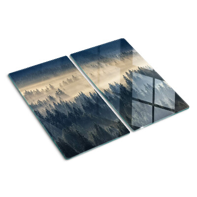 Planche à découper verre Paysage de forêt brumeuse