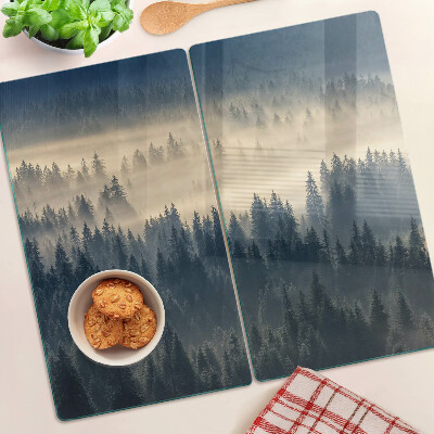Planche à découper verre Paysage de forêt brumeuse
