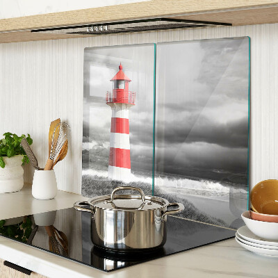 Planche à découper en verre Phare dans le paysage