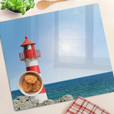 Planche à découper en verre Phare sur l'océan