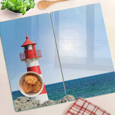Planche à découper en verre Phare sur l'océan