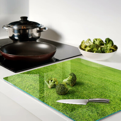 Planche à découper en verre herbe verte