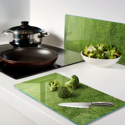 Planche à découper en verre herbe verte