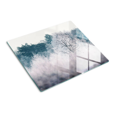 Planche à découper verre Paysage d'hiver avec des arbres