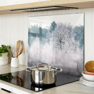 Planche à découper verre Paysage d'hiver avec des arbres