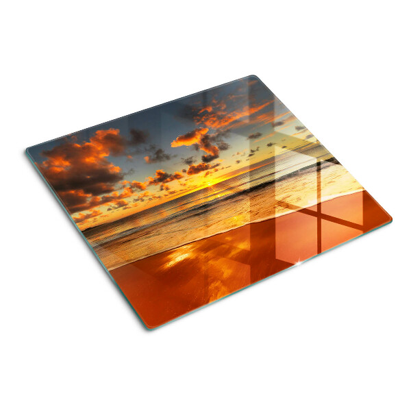 Planche à découper en verre Coucher de soleil sur la mer