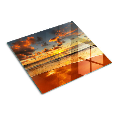 Planche à découper en verre Coucher de soleil sur la mer