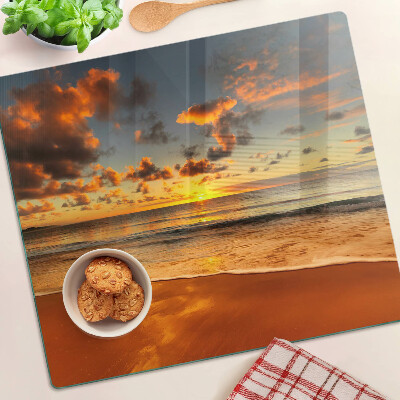 Planche à découper en verre Coucher de soleil sur la mer