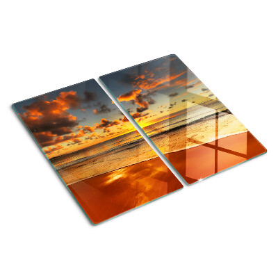 Planche à découper en verre Coucher de soleil sur la mer