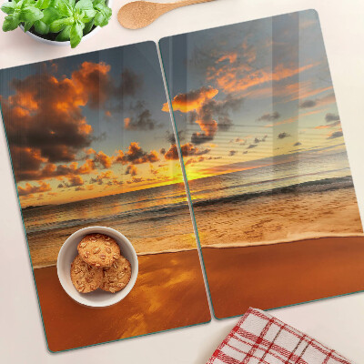 Planche à découper en verre Coucher de soleil sur la mer
