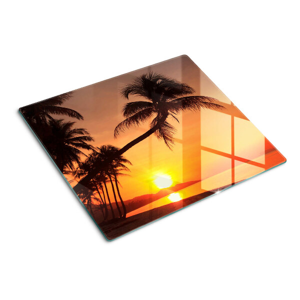 Planche à découper verre Coucher de soleil sur la plage