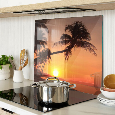 Planche à découper verre Coucher de soleil sur la plage