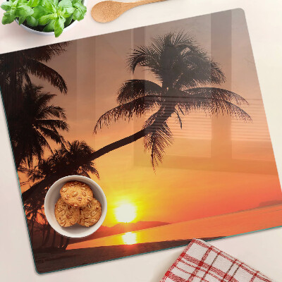 Planche à découper verre Coucher de soleil sur la plage