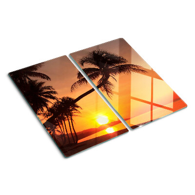 Planche à découper verre Coucher de soleil sur la plage