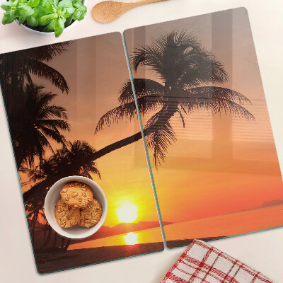 Planche à découper verre Coucher de soleil sur la plage