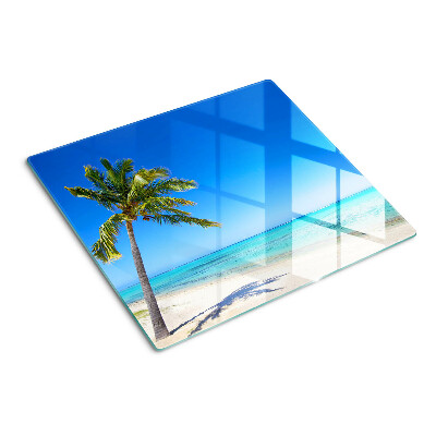 Planche à découper en verre Plage avec palmier
