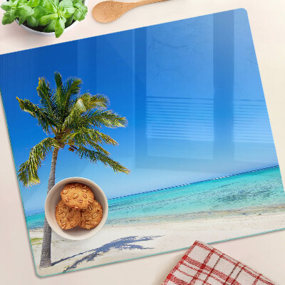 Planche à découper en verre Plage avec palmier