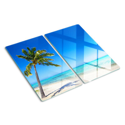 Planche à découper en verre Plage avec palmier