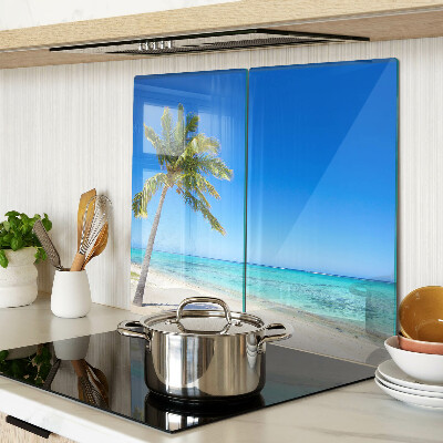 Planche à découper en verre Plage avec palmier