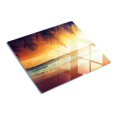 Planche à découper en verre Coucher de soleil sur la plage