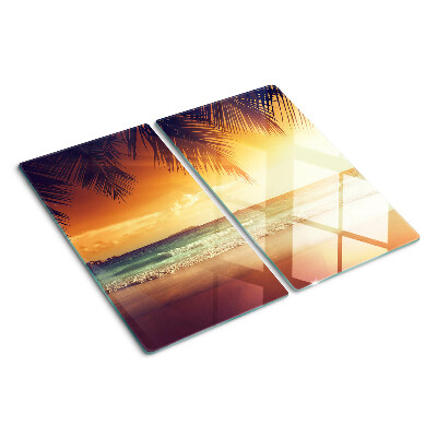 Planche à découper en verre Coucher de soleil sur la plage