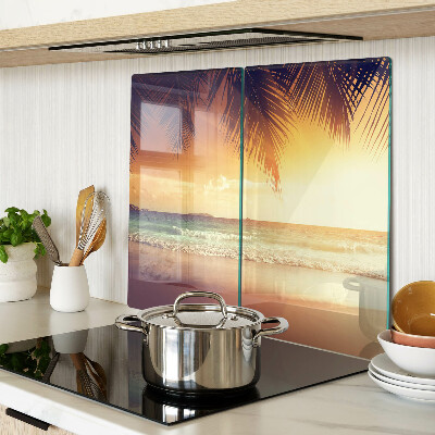 Planche à découper en verre Coucher de soleil sur la plage