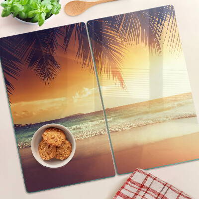 Planche à découper en verre Coucher de soleil sur la plage