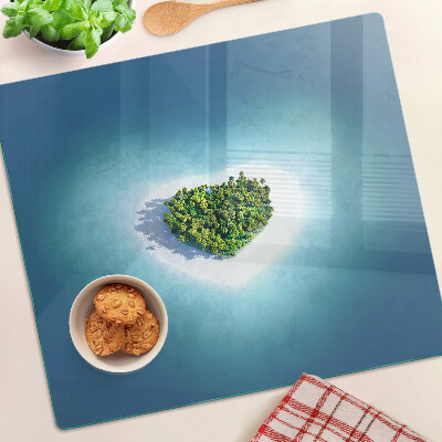 Planche à découper en verre Île avec des palmiers