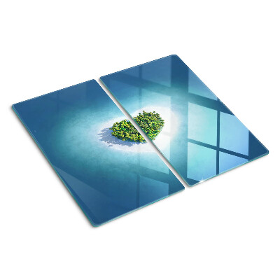 Planche à découper en verre Île avec des palmiers