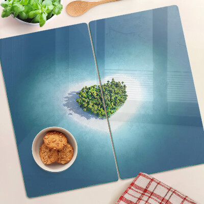 Planche à découper en verre Île avec des palmiers