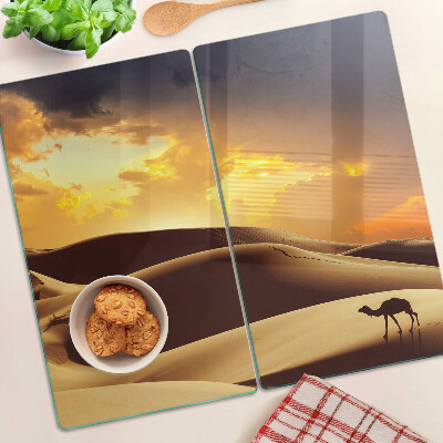 Planche à découper verre Paysage désertique au coucher du soleil