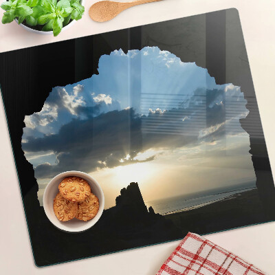 Planche à découper en verre Coucher de soleil derrière les nuages