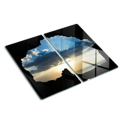 Planche à découper en verre Coucher de soleil derrière les nuages