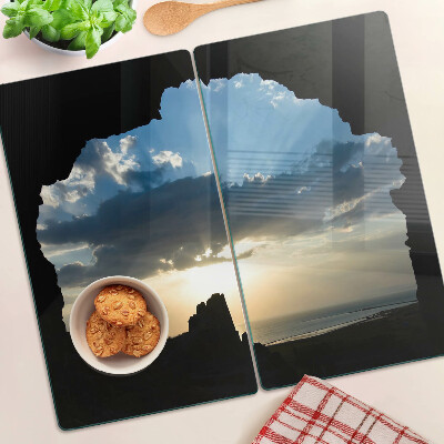 Planche à découper en verre Coucher de soleil derrière les nuages