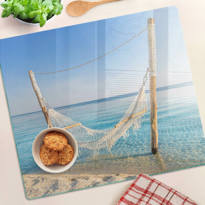 Planche à découper verre Hamac au bord de la mer